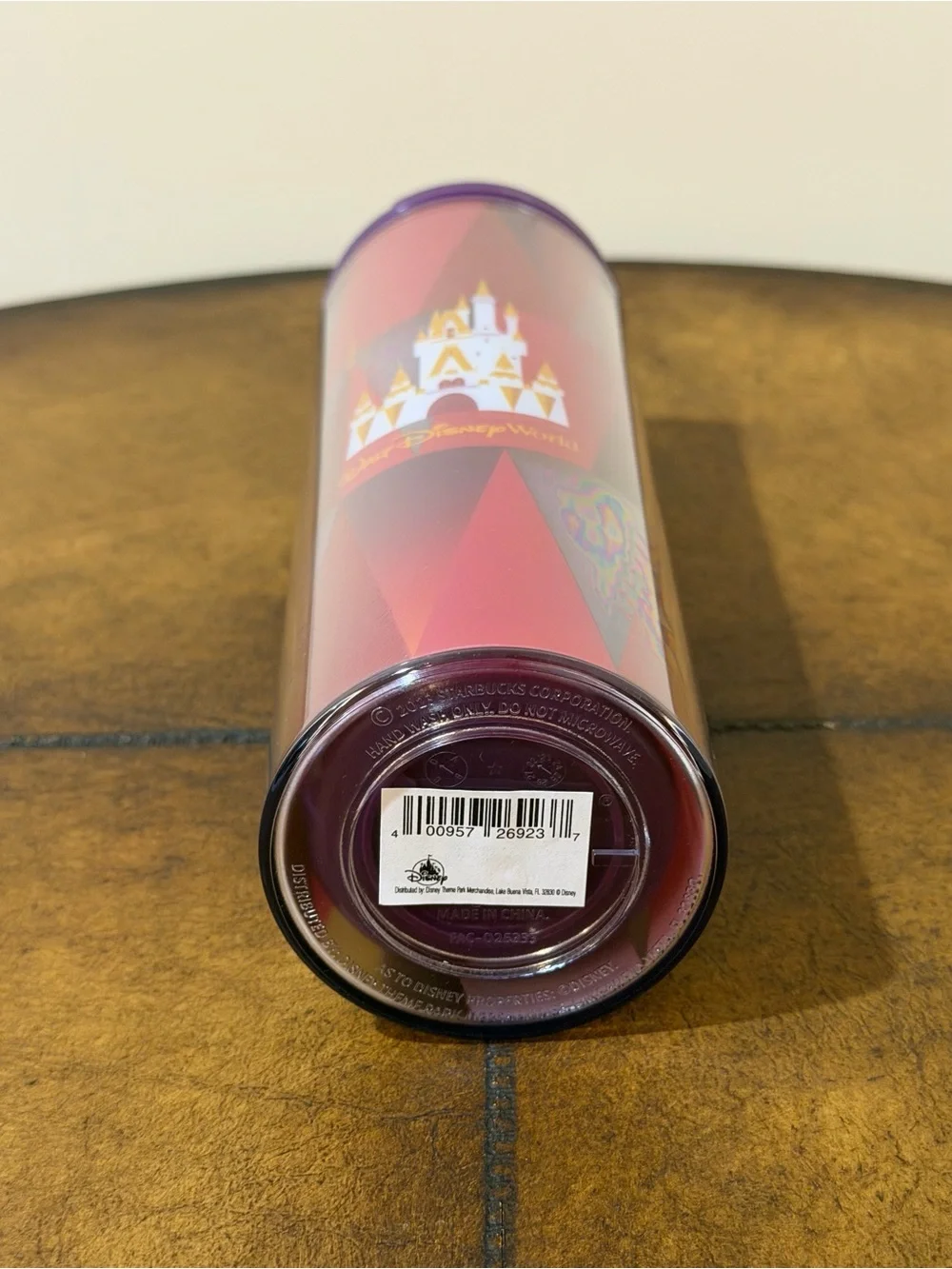 NEW WALT DISNEY WORLD STARBUCKS CINDERELLA CASTLE RED TRAVEL TUMBLER 16oz